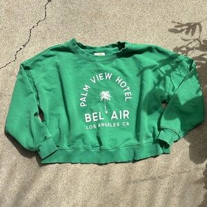 Maeve Green Sweatshirt with Cute Graphic